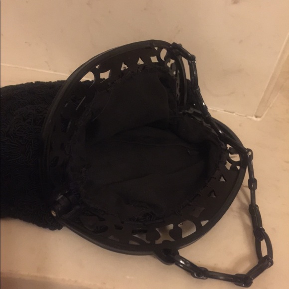 1950s Unique Vintage Black Crochet Clutch Bag♥️ - Picture 6 of 8